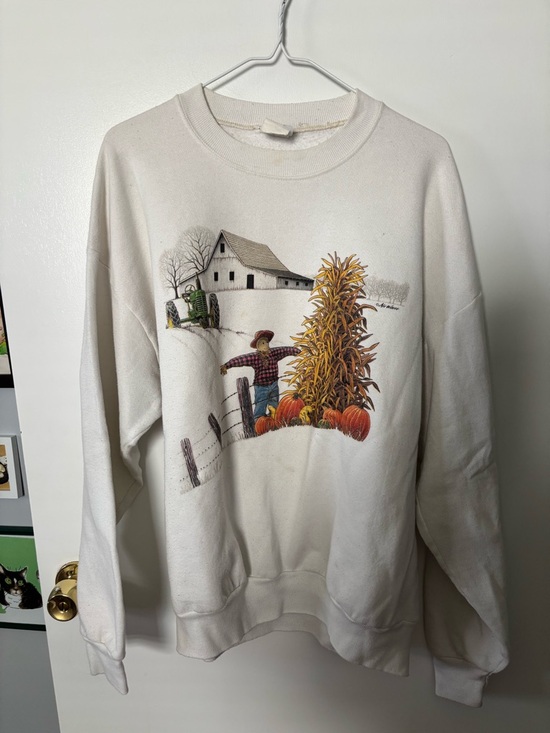 Other - Vintage Autumnal Grandmacore Cozy Chunky Crewneck Sweatshirt XL